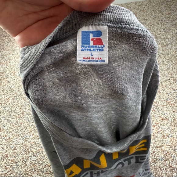 VTG 80s WANTED: The Shooter Basketball Russell Thin Single Stitch t-shirt BOXY L - Picture 6 of 11